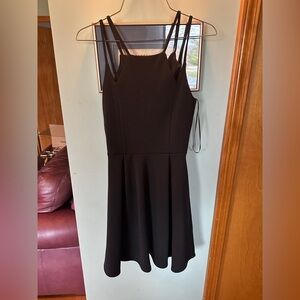 Francesca’s Black Strappy Skater Dress
